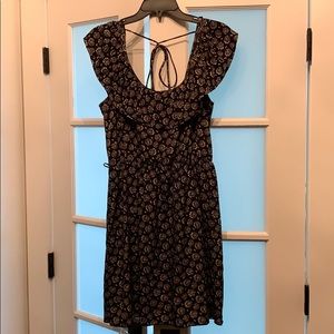 Black dress with tan and brown detail